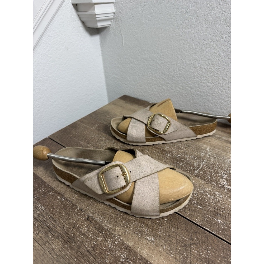 Birkenstock Siena Big Buckle Metallic Taupe Sandals Women's EU 40 US 9-9.5
